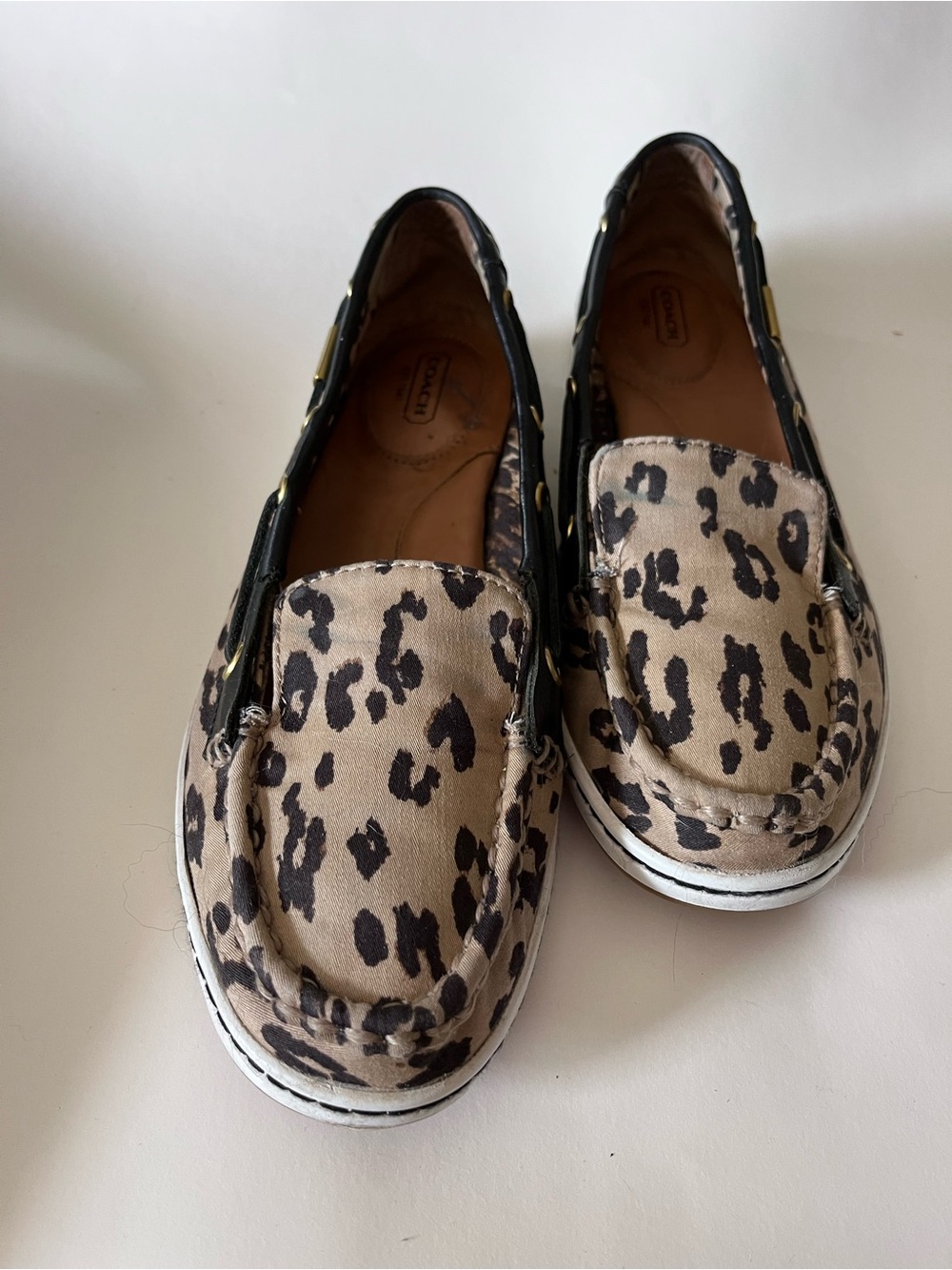 Coach Leopard Print Slip-On Loafers 10B